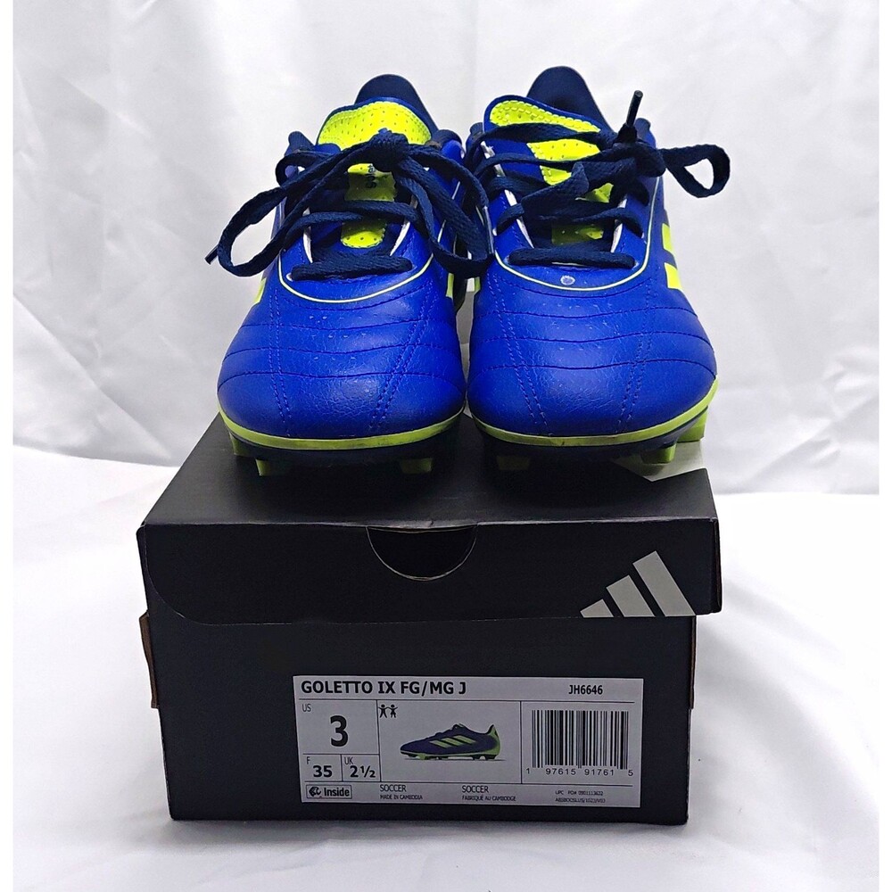adidas Goletto IX FG/MG Unisex Youth Soccer Cleats Blue US Size 3